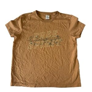 PINK Victorias Secret Brown Free Spirit Graphic Print Baby Tee XS